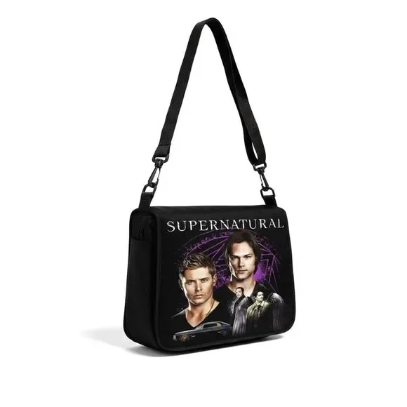 Limited Edition Supernatural Black & Purple Crossbody Messenger Shoulder Bag - Picture 3 of 8